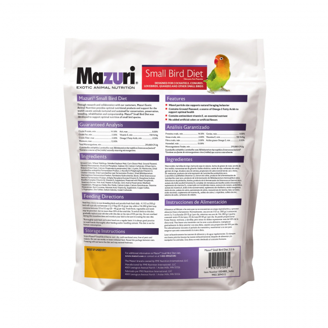 Mazuri® Small Bird Diet 56A6 (2.5lbs)