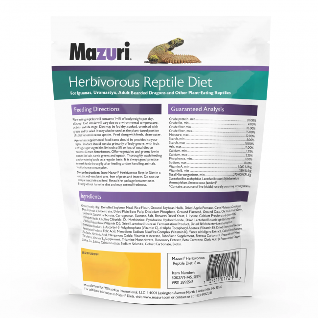 Mazuri® Herbivorous Reptile Diet 5E5M (8oz)