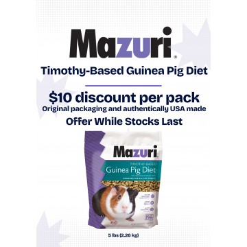 Mazuri® Timothy-Based Guinea Pig Diet 5E6A (5lbs)